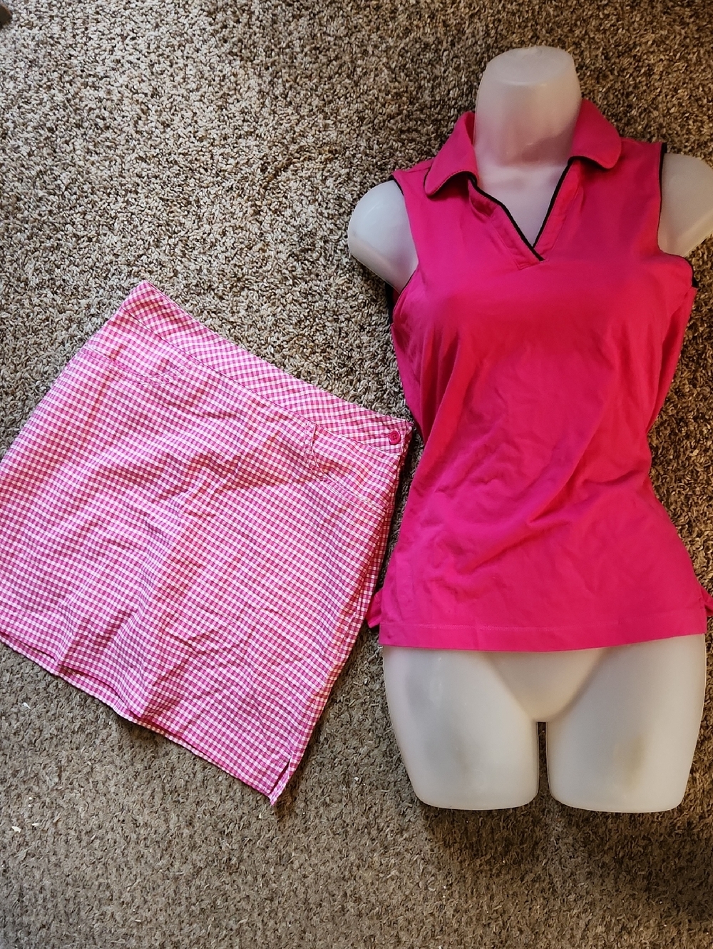 EP Pro Pink Gingham Mini Skort Set